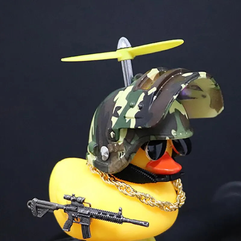 Rubber Duck with Helmet Auto Car Accessories Duck In The Car Car Interior Decoration