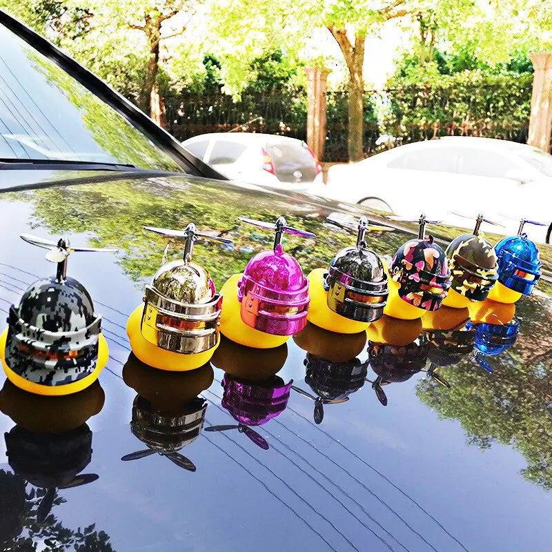 Rubber Duck with Helmet Auto Car Accessories Duck In The Car Car Interior Decoration