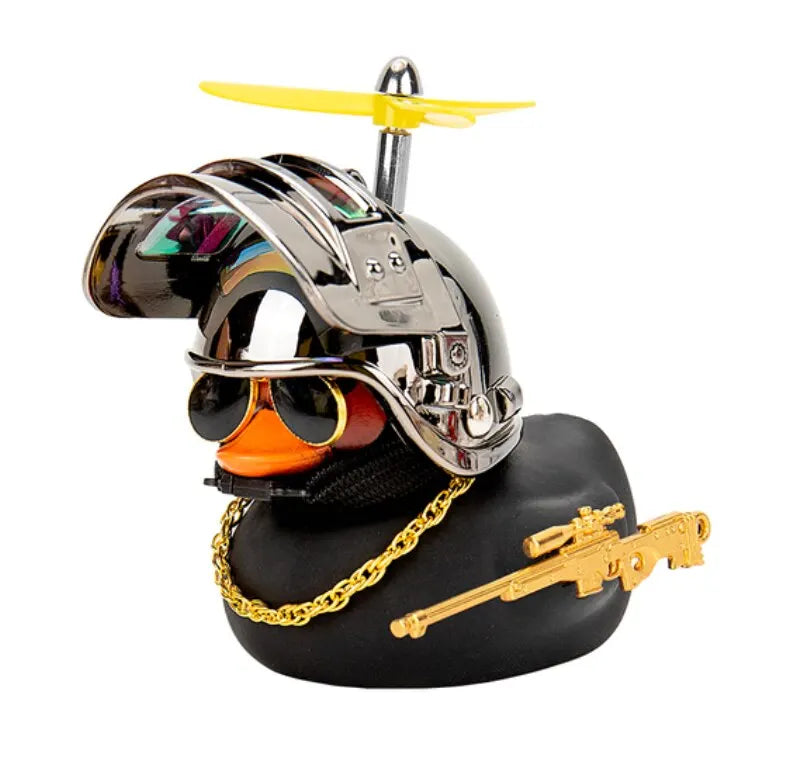 Rubber Duck with Helmet Auto Car Accessories Duck In The Car Car Interior Decoration