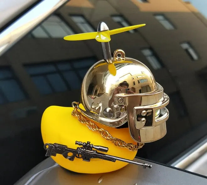 Rubber Duck with Helmet Auto Car Accessories Duck In The Car Car Interior Decoration