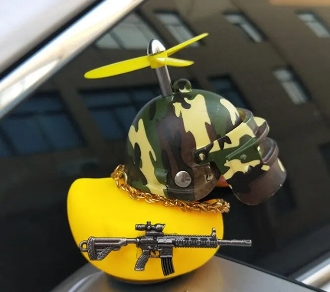 Rubber Duck with Helmet Auto Car Accessories Duck In The Car Car Interior Decoration